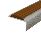 Порог угловой с коричневой резиновой вставкой Д01 КД Дуб арктик 2,7 м