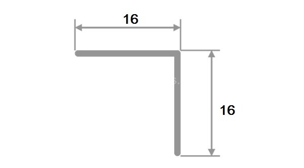 Заказать Уголок из алюминия ПН-16х16 Серебро матовое 2,7 м Заказать Уголок из алюминия ПН-16х16 Серебро матовое 2,7 м