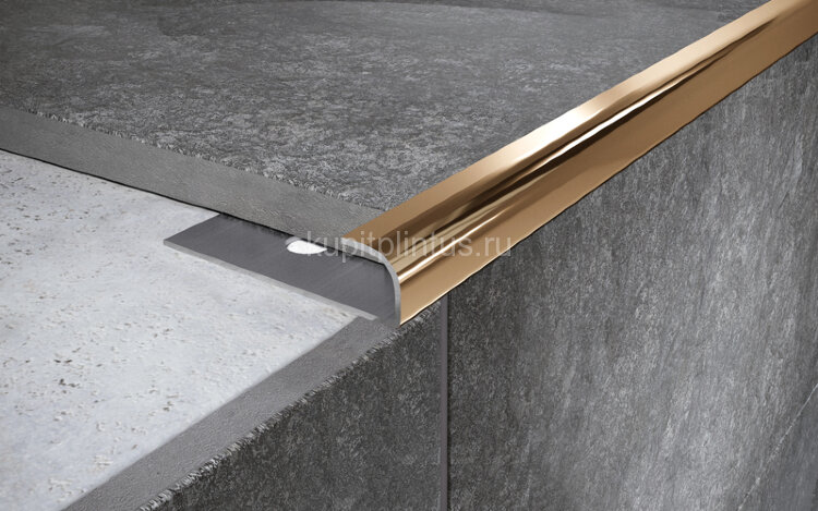 Заказать Стальной С-образный профиль 8 мм FR 8 GP золото полированное 2,7 м 