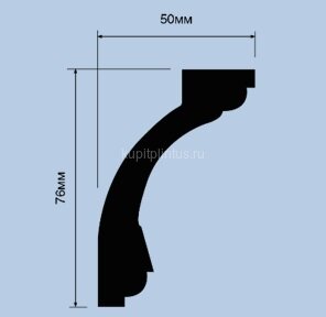 Заказать Потолочный плинтус 76х50 мм Hiwood AL75 из полистирола 2 м 