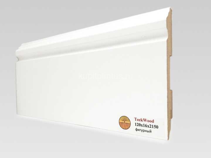 Заказать Напольный плинтус МДФ Teckwood Белый фигурный 120х16 мм 2.15 м Заказать Напольный плинтус МДФ Teckwood Белый фигурный 120х16 мм 2.15 м