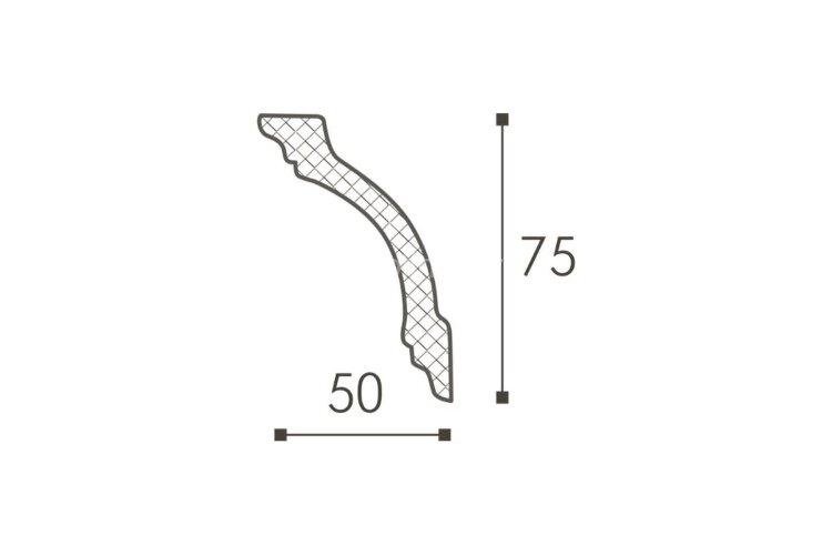 Заказать Потолочный плинтус NMC Wallstyl WT14 белый 75х50 мм 2 м 