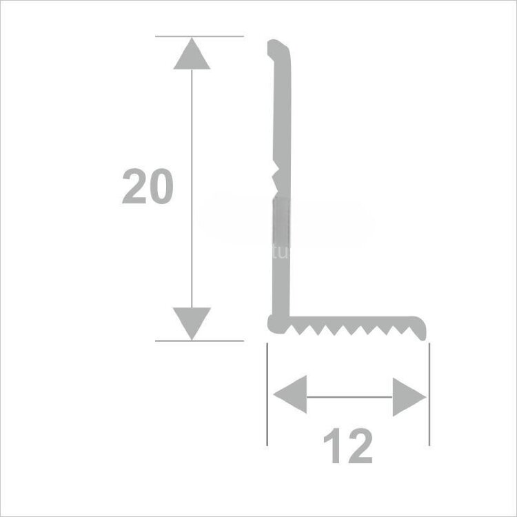 Заказать Алюминиевый внутренний разнополочный уголок 20х12 мм ПВ-206-37 серый муар 2.7 м Заказать Алюминиевый внутренний разнополочный уголок 20х12 мм ПВ-206-37 серый муар 2.7 м