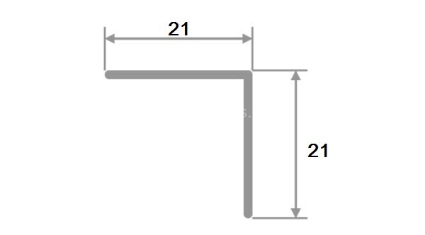 Заказать Уголок из алюминия ПН-21х21 Серебро матовое 2,7 м Заказать Уголок из алюминия ПН-21х21 Серебро матовое 2,7 м