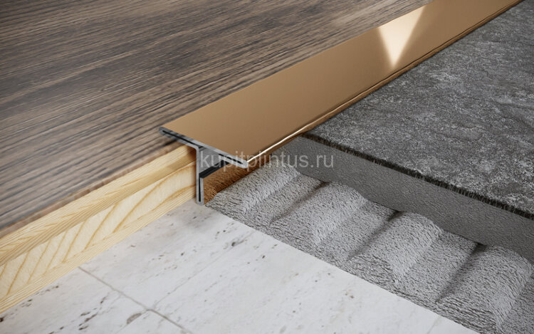 Заказать Т-образный профиль нержавеющая сталь 30 мм FT 30 GP золото полированное 2,7 м Заказать Т-образный профиль нержавеющая сталь 30 мм FT 30 GP золото полированное 2,7 м