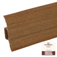 Плинтус напольный пластиковый IDEAL Комфорт 291 Орех 2,5 м Плинтус напольный пластиковый IDEAL Комфорт 291 Орех 2,5 м