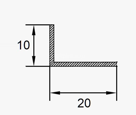 Заказать Алюминиевый уголок 10х20 разнополочный ПБ20х10 серебро матовое 3м Заказать Алюминиевый уголок 10х20 разнополочный ПБ20х10 серебро матовое 3м