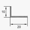Заказать Алюминиевый уголок 10х20 разнополочный ПБ20х10 серебро матовое 3м Заказать Алюминиевый уголок 10х20 разнополочный ПБ20х10 серебро матовое 3м