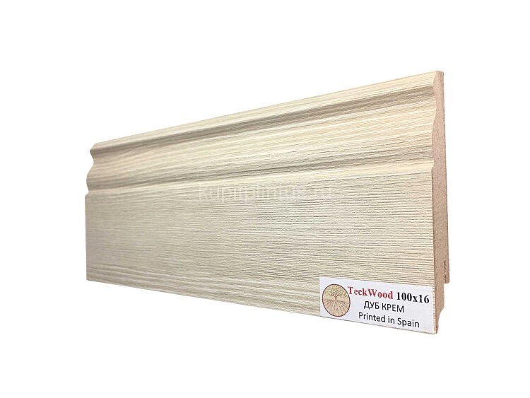 Заказать Напольный плинтус МДФ Teckwood цветной 100х16 Дуб Крем 2.15 м 
