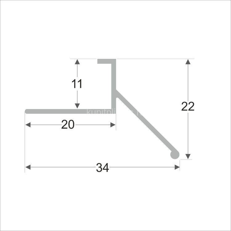 Заказать Алюминиевый фигурный профиль для углов ступеней 22х34 мм ПО-182-02 серебро матовое 2.7 м Заказать Алюминиевый фигурный профиль для углов ступеней 22х34 мм ПО-182-02 серебро матовое 2.7 м