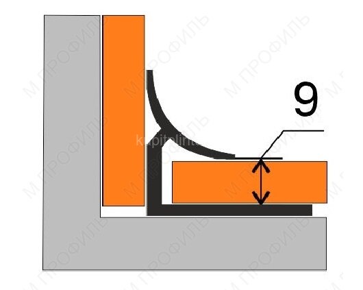 Заказать Внутренний профиль ПВХ 9 мм белый 