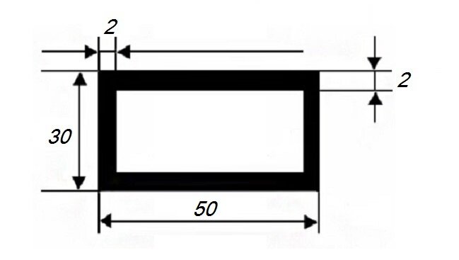Заказать Бокс прямоугольный 30х50х2 мм из алюминия 3 м 