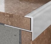 Алюминиевый F-профиль с рифлением 10 мм ПФ-11 Графит глянец 2,7 м