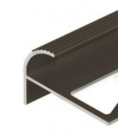 Профиль под плитку для ступеней F-образный 10 мм алюминий PV56-06 Бронза матовая 2,7 м