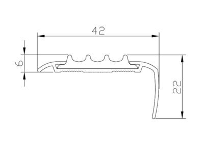 Заказать Угловой профиль алюминиевый с противоскользящей резиновой вставкой Евроступень АУ 42 желтый 2,5 м 