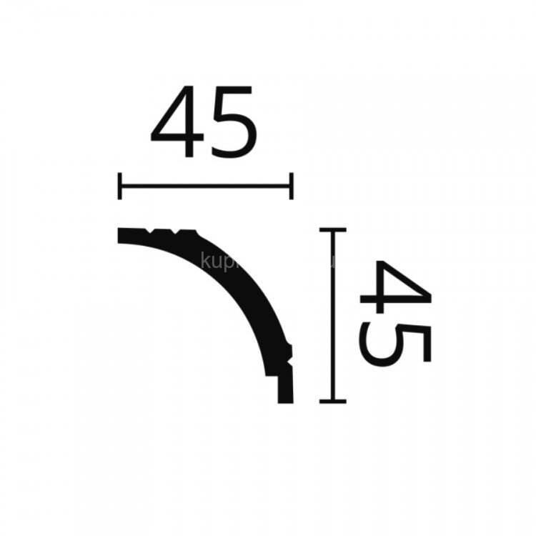 Заказать Потолочный плинтус NMC Wallstyl WT16 белый 45х45 мм 2 м 