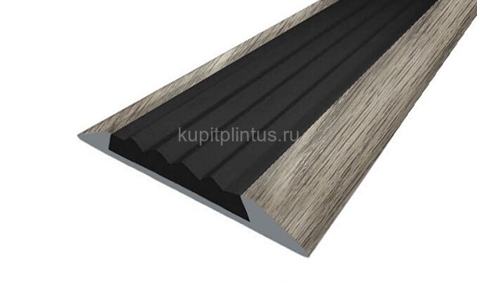 Заказать Порог противоскользящий с черной вставкой Д15 КД Дуб пепельный (декорированный) 2,7 м Заказать Порог противоскользящий с черной вставкой Д15 КД Дуб пепельный (декорированный) 2,7 м
