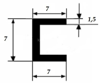 Заказать Швеллер 7х7х7х1,5 мм из алюминия 3 м Заказать Швеллер 7х7х7х1,5 мм из алюминия 3 м