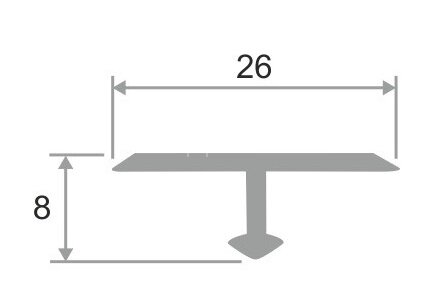 Заказать Профиль Т-образный 26 мм ЛПТ-26 латунный хром полированный 2,7 м 