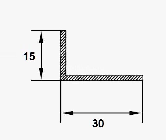 Заказать Алюминиевый уголок 15х30 разнополочный ПБ30х15 черный муар 2,7м Заказать Алюминиевый уголок 15х30 разнополочный ПБ30х15 черный муар 2,7м