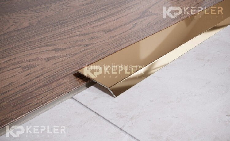 Заказать Стальной порог одноуровнеый 50 мм FA 5 GP золото полированное 2,7 м 