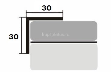 Заказать Уголок 30х30 мм алюминиевый Л Беленый дуб (ламинированный) 2,7 м 