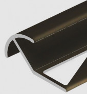 Алюминиевый профиль под плитку для наружных углов 12 мм PV71-10 коричневый матовый 2,7 м