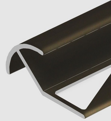 Заказать Алюминиевый профиль под плитку для наружных углов 12 мм PV71-10 коричневый матовый 2,7 м 