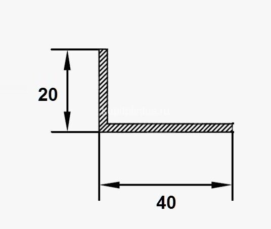 Заказать Алюминиевый уголок 20х40 разнополочный ПБ40х20 антрацит муар 2,7м 