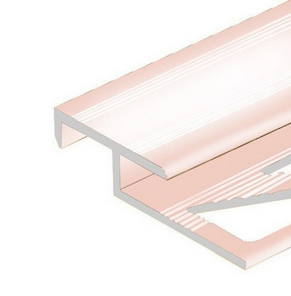 Заказать Алюминиевый профиль лестничный 20х10 мм PV51-15 розовый блестящий 2,7 м 