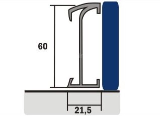 Заказать Алюминиевый плинтус для ковролина 60 мм AL-PLK 2,55 м Заказать Алюминиевый плинтус для ковролина 60 мм AL-PLK 2,55 м