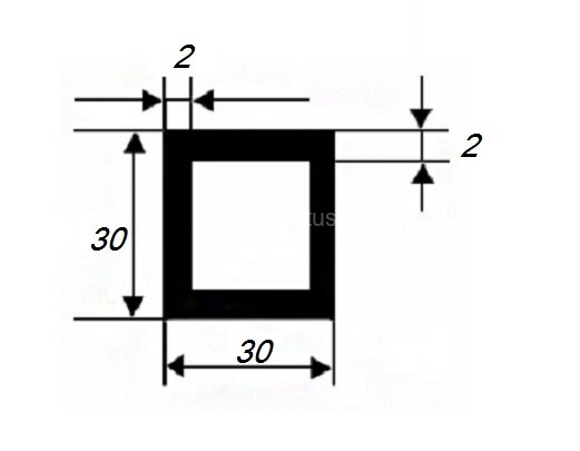 Заказать Бокс квадратный 30х30х2 мм из алюминия 3 м Заказать Бокс квадратный 30х30х2 мм из алюминия 3 м
