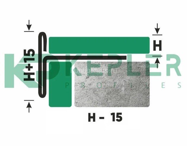 Заказать Стальной Т-образный профиль торцевой закладной 15 мм FFT 15 P полированная сталь 2,7 м 