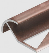 Алюминиевый профиль под плитку для наружных углов 12 мм PV71-14 розовый матовый 2,7 м