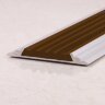 Заказать Порог одноуровневый с резиновой вставкой ПО-46 серебро матовое - коричневый 2,7 м 
