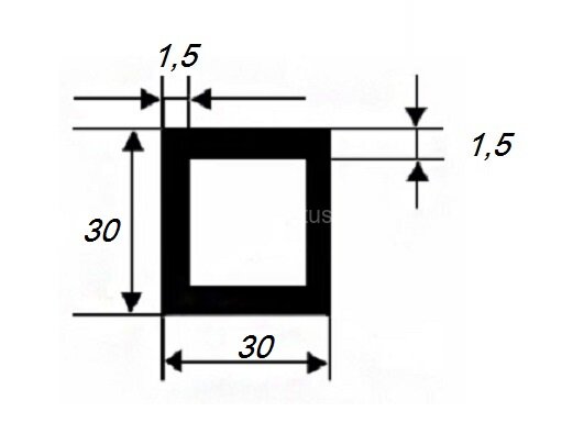 Заказать Бокс квадратный 30х30х1,5 мм из алюминия 3 м Заказать Бокс квадратный 30х30х1,5 мм из алюминия 3 м