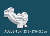 Угловой элемент с орнаментом Перфект AD308-15R 236х270 мм