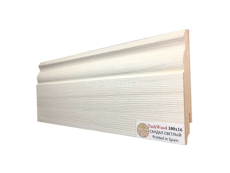 Заказать Напольный плинтус МДФ Teckwood цветной 100х16 Сандал Светлый 2.15 м 