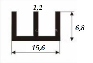 Заказать Ш-образный профиль 15,6х6,8х1,2 мм из алюминия 3 м Заказать Ш-образный профиль 15,6х6,8х1,2 мм из алюминия 3 м