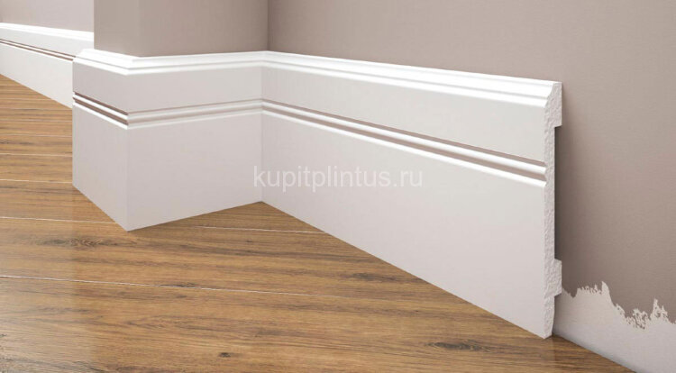 Заказать Плинтус напольный под покраску Cezar Elegance LPC-18 101-белый 2,44м 