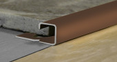 Профиль для плитки угловой внутренний С-образный 12 мм алюминий PV55-07 Бронза блестящая 2,7 м
