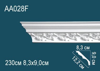 Заказать Потолочный плинтус с орнаментом гибкий Перфект AA028F 90х122х83 мм 2,3 м Заказать Потолочный плинтус с орнаментом гибкий Перфект AA028F 90х122х83 мм 2,3 м