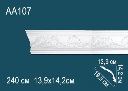Заказать Потолочный плинтус с орнаментом Перфект AA107 142х199х139 мм 2,4 м Заказать Потолочный плинтус с орнаментом Перфект AA107 142х199х139 мм 2,4 м
