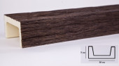 Декоративная балка из полиуретана 50х100 мм Уникс Славянский стиль СС1 Темный дуб 3 м