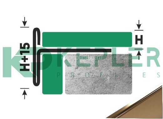 Заказать Стальной Т-образный профиль торцевой закладной 8 мм FFT 8 GP золото полированное 2,7 м 