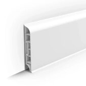 Плинтус напольный округлый 80 мм Идеал Дюра ИД-ПО80 001 белый 2.2 м