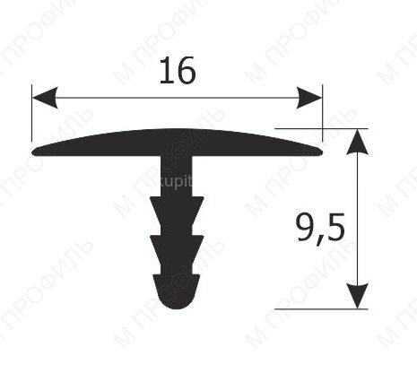 Заказать Т-образный профиль ПВХ 16 мм белый 2,7 м 
