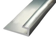 Профиль П-образный алюминиевый под стекло ПО-111 Серебро глянец 2,7 м