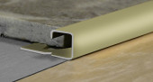 Профиль для плитки угловой внутренний С-образный 12 мм алюминий PV55-09 Шампань блестящая 2,7 м