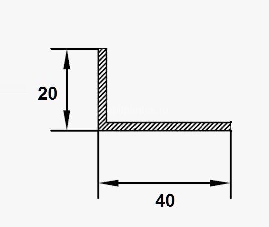 Заказать Алюминиевый уголок 20х40 разнополочный ПБ40х20 сырой 2,7м 